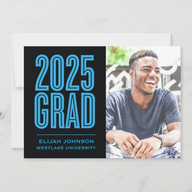 SIMPLY BOLD 2025 GRAD PHOTO GRADUATION INVITATION (Front)