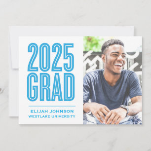 SIMPLY BOLD 2025 GRAD PHOTO GRADUATION INVITATION