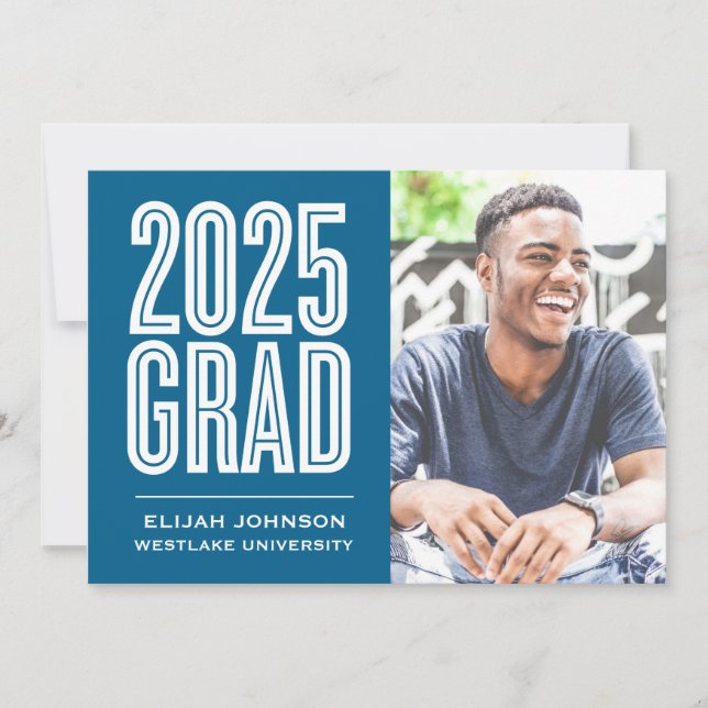 SIMPLY BOLD 2025 GRAD PHOTO GRADUATION INVITATION (Front)