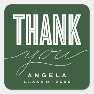 SIMPLY BOLD MODERN THANK YOU GRAD FAVOR STICKER