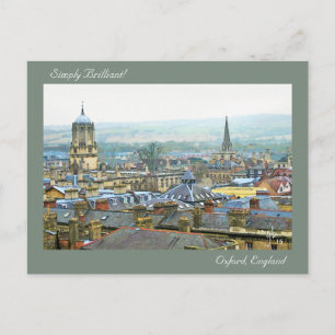 Simply Brilliant, Roof Top View Of Oxford, England Postcard