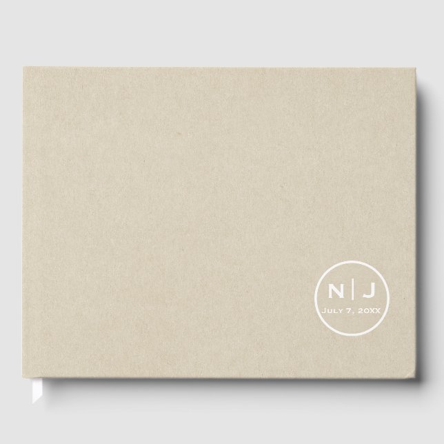 Simply Brown Kraft Rustic Country Wedding Minimal Guest Book (Front)