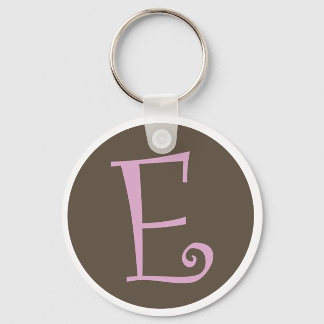 Simply Brown & Pink Keychain "E" (Front)