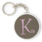 Simply Brown & Pink Keychain "K"