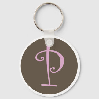Simply Brown & Pink Keychain "P"