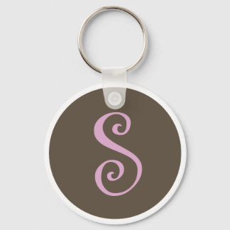 Simply Brown & Pink Keychain "S"