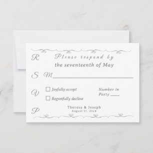 Simply Catholic Wedding White RSVP Card
