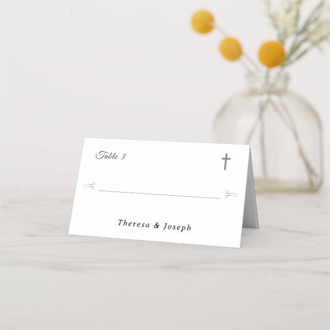 Simply Catholic White Place Card (Front)