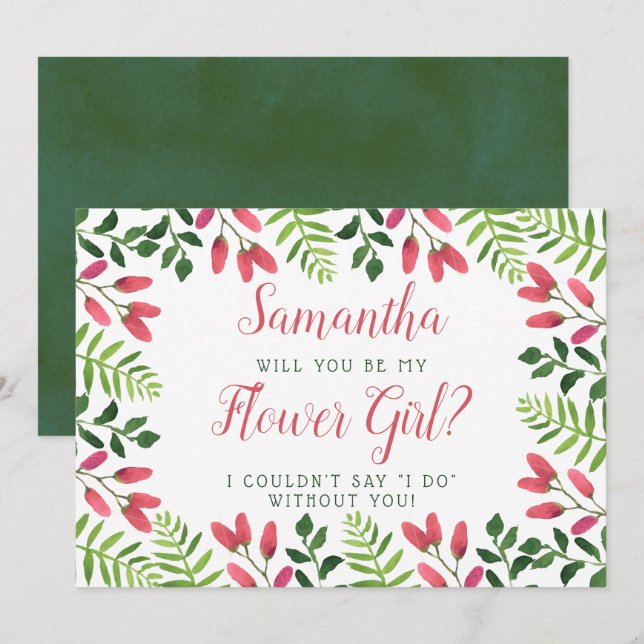 Simply Chic Blossom | Will You Be My Flower Girl? Invitation (Front/Back)