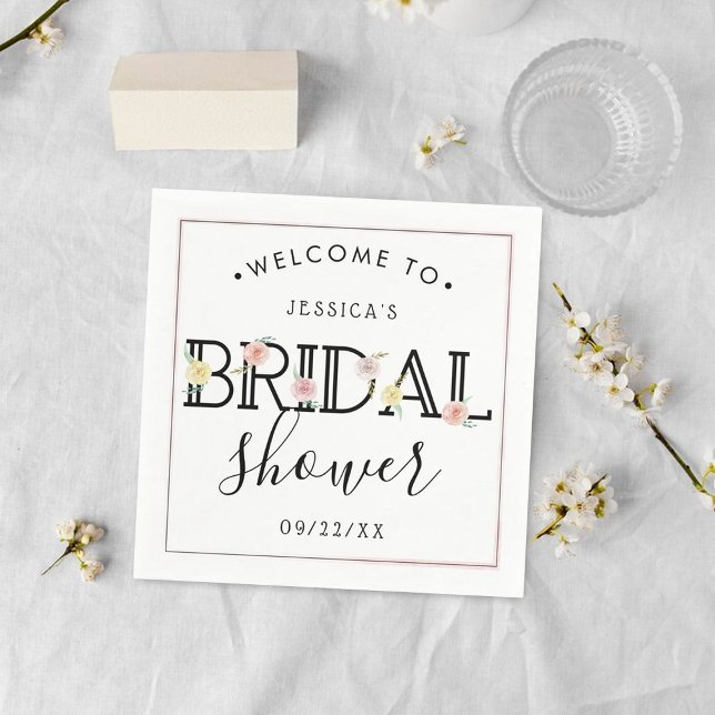 Simply Chic Floral Garden Bridal Shower Napkin (Creator Uploaded)