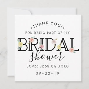 Simply Chic Floral Garden Bridal Shower Thank You Card