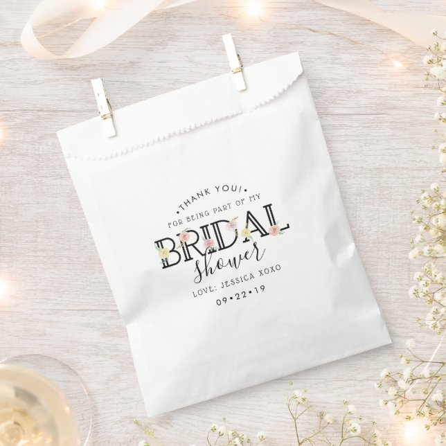 Simply Chic Floral Garden Bridal Shower Thank You Favour Bag (Clipped)
