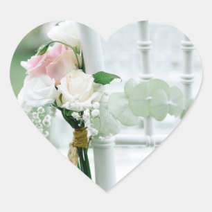 Simply Chic Floral Heart Shaped Sticker