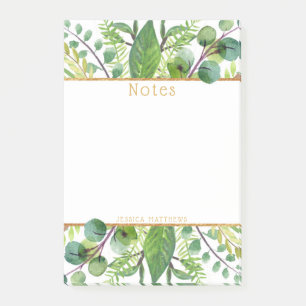 Simply Chic Greenery & Gold Foil Note Pad