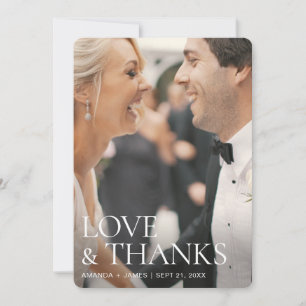 Simply Chic Modern Full Photo Wedding Thank You Card