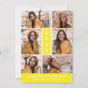 SIMPLY CHIC PHOTO COLLAGE GRADUATION INVITATION