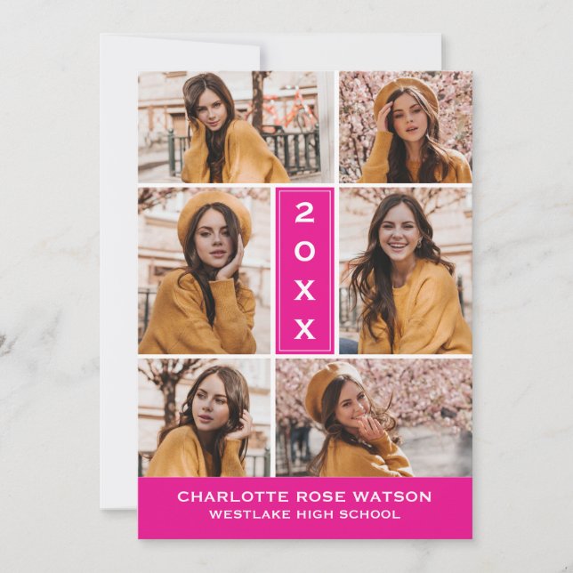 SIMPLY CHIC PHOTO COLLAGE GRADUATION INVITATION (Front)