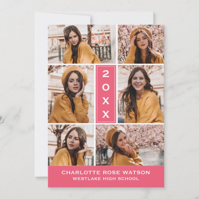 SIMPLY CHIC PHOTO COLLAGE GRADUATION INVITATION (Front)