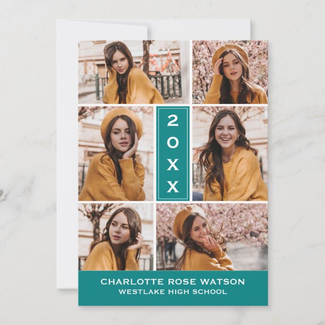 SIMPLY CHIC PHOTO COLLAGE GRADUATION INVITATION (Front)