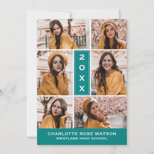 SIMPLY CHIC PHOTO COLLAGE GRADUATION INVITATION