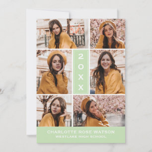 SIMPLY CHIC PHOTO COLLAGE GRADUATION INVITATION