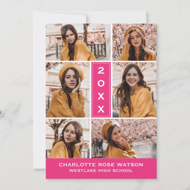SIMPLY CHIC PHOTO COLLAGE GRADUATION INVITATION (Front)
