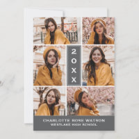 SIMPLY CHIC PHOTO COLLAGE GRADUATION INVITATION