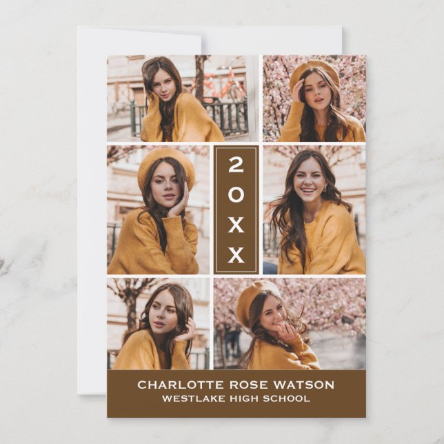 SIMPLY CHIC PHOTO COLLAGE GRADUATION INVITATION (Front)