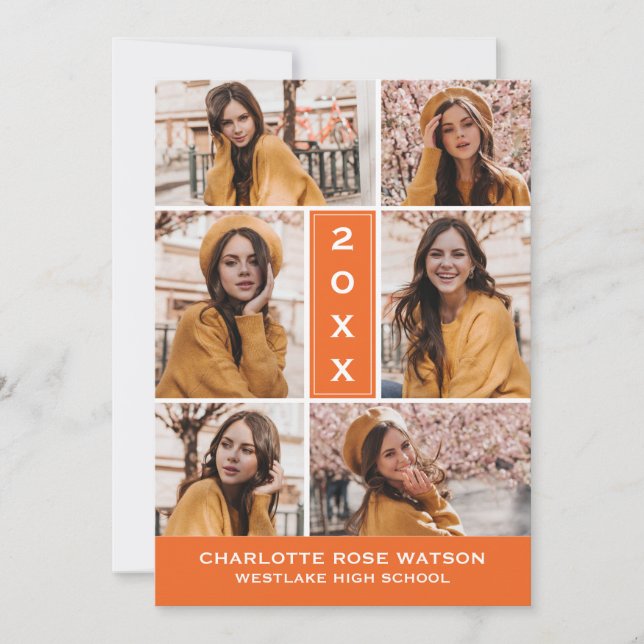 SIMPLY CHIC PHOTO COLLAGE GRADUATION INVITATION (Front)