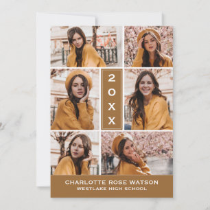 SIMPLY CHIC PHOTO COLLAGE GRADUATION INVITATION