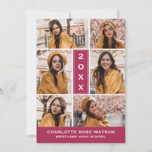SIMPLY CHIC PHOTO COLLAGE GRADUATION INVITATION