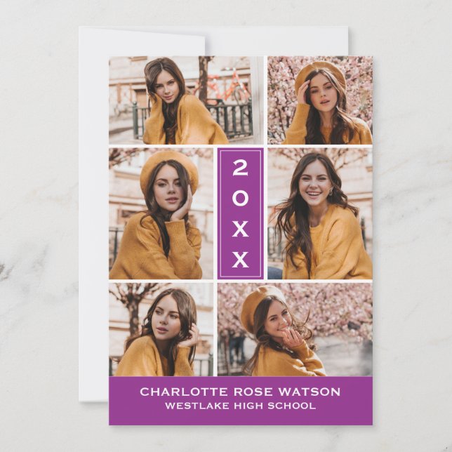 SIMPLY CHIC PHOTO COLLAGE GRADUATION INVITATION (Front)