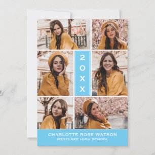 SIMPLY CHIC PHOTO COLLAGE GRADUATION INVITATION