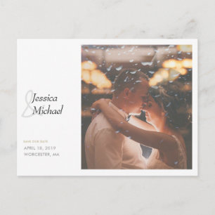 Simply Chic Photo Custom Wedding Save the Date Announcement Postcard