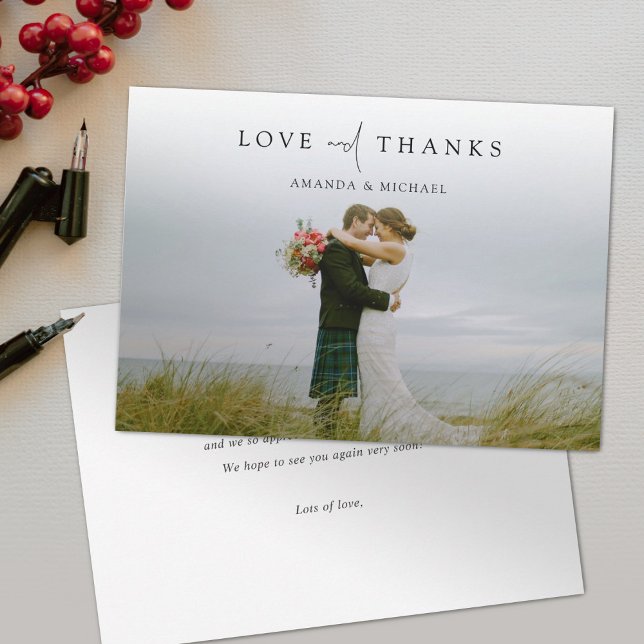 Simply Chic Photo Wedding Personalized Thank You Card (Creator Uploaded)