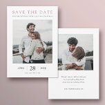 Simply Chic Rose Gold 2 Photo Wedding Save The Date<br><div class="desc">This simple, elegant modern photo wedding save the date flat card template features your names and details in black. It looks great with either sharp or rounded corners, try both looks in editing mode to see which grabs you! The default text colour on both sides is black, except for the...</div>