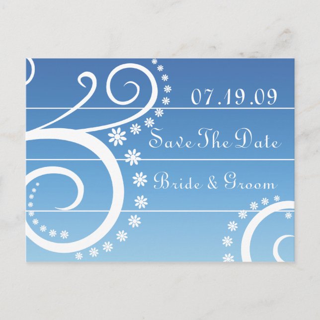 Simply Chic Save The Date Postcards. Announcement Postcard (Front)