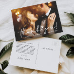 Simply Chic Script Wedding Photo Thank You Postcard<br><div class="desc">Simply Chic Script Wedding Photo Thank You Postcard. For further customization,  please click the "customize further" link and use our design tool to modify this template.</div>