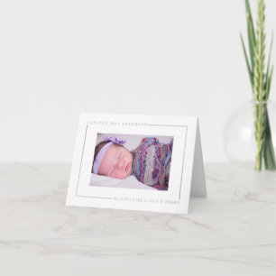 Simply Chic Silver Foil Photo Birth Announcement