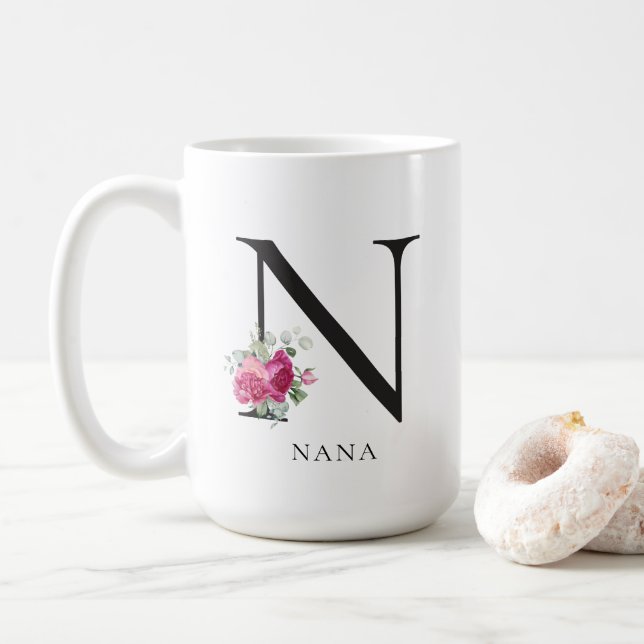 Simply Chic Sweet Peonies Nana 15oz Coffee Mug (With Donut)