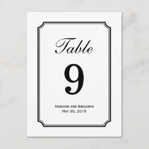 Simply Chic Wedding Table Number Card