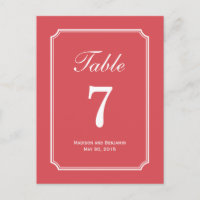Simply Chic Wedding Table Number Card