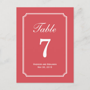Simply Chic Wedding Table Number Card