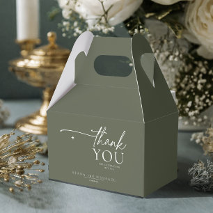 Simply Chic Wedding Thank You Moss Green ID1046 Favor Box