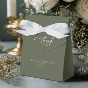 Simply Chic Wedding Thank You Moss Green ID1046 Favor Box