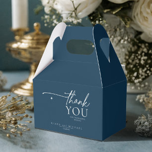 Simply Chic Wedding Thank You Prussian Blu ID1046 Favor Box