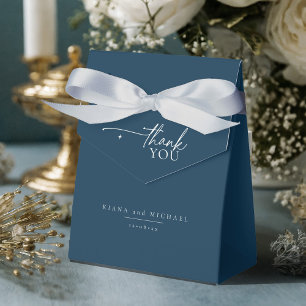 Simply Chic Wedding Thank You Prussian Blu ID1046 Favor Box