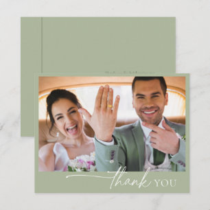 Simply Chic Wedding Thank You Sage Green ID1046 Card
