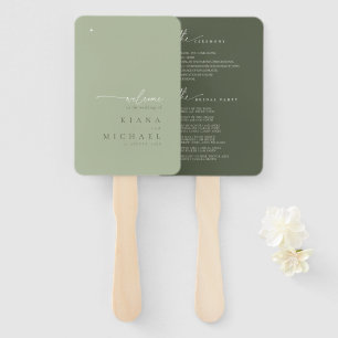 Simply Chic Wedding Welcome Program Nature ID1046 Hand Fan