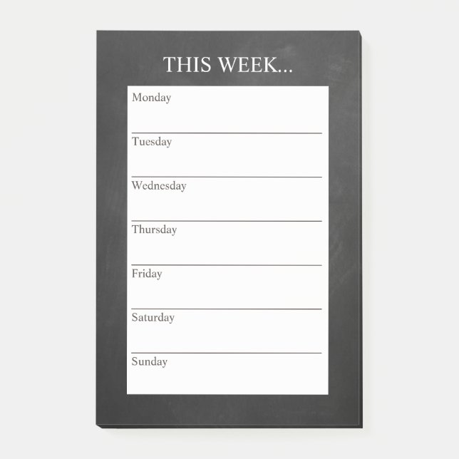 Simply Chic Weekly Planner | Chalkboard Post-it Notes (Front)